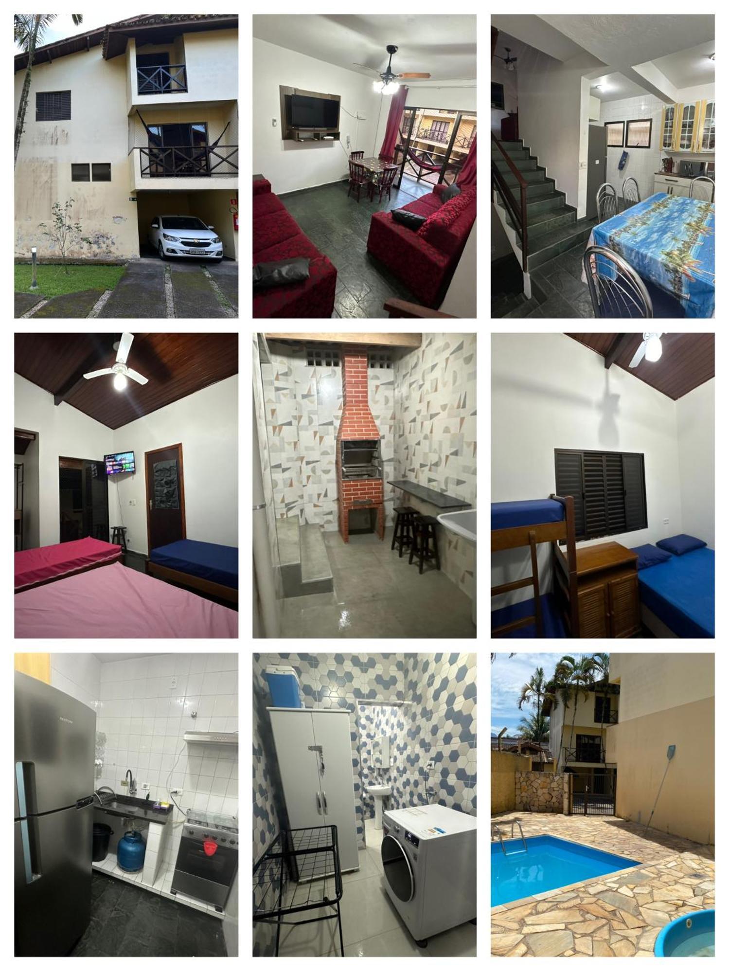 Triplex Piscina Churrasqueira Lava E Seca Wi-Fi E 2 Tvs Em Condominio Com 90M2 No Centro De Ubatuba Bagian luar foto